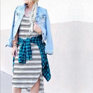 Lush Striped Midi Dress